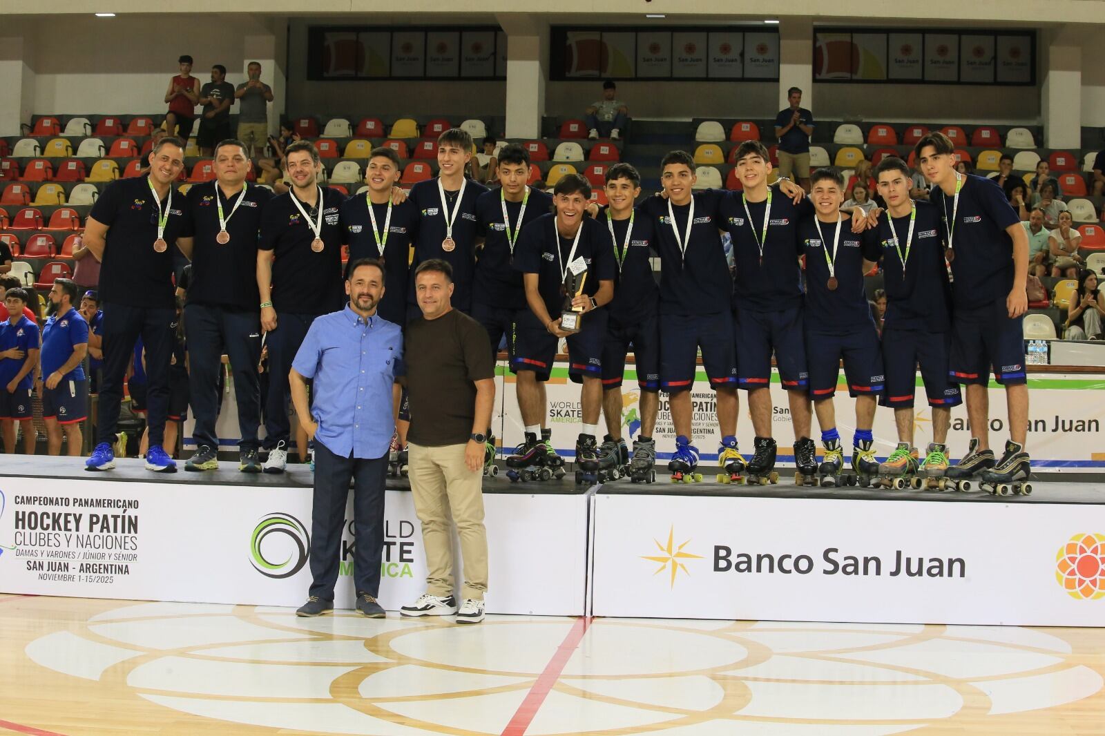 Selección Colombia gana medalla de oro en el panamericano de hockey patín en San Juan, Argentina. Foto suministrada.
