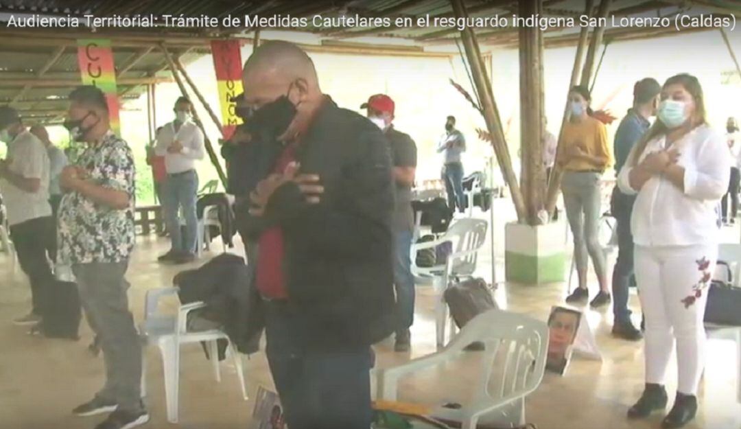 Audiencia territorial en el resguardo indígena de San Lorenzo, Riosucio.