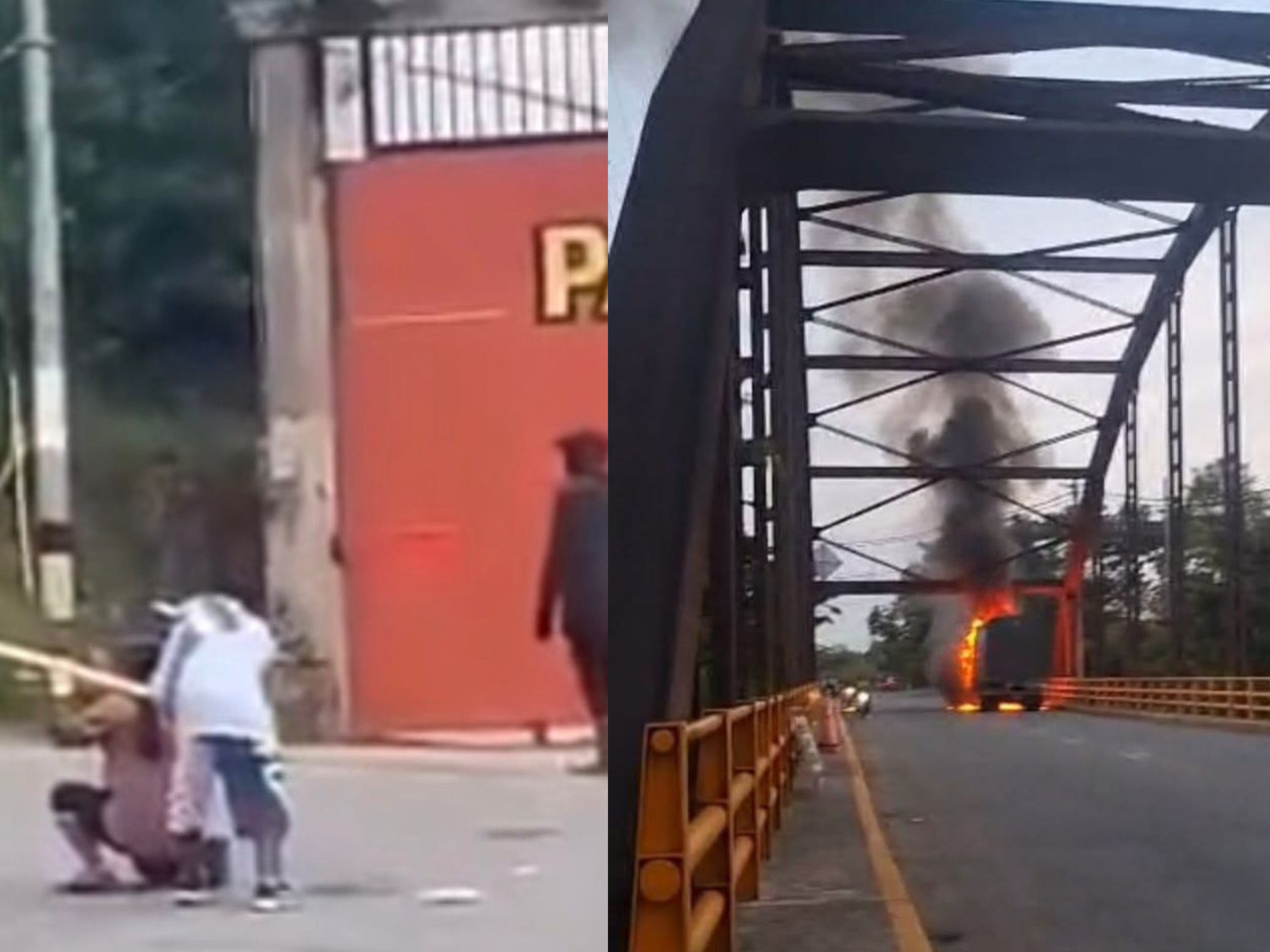 Disturbios del paro minero en el Bajo Cauca. Foto: Cortesía.