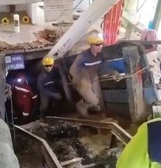 Mineros rescatados en Segovia, Antioquia. Foto: ANM