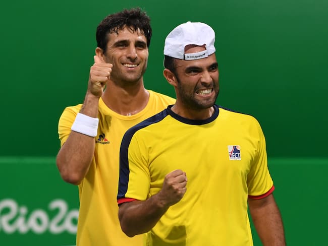 Juan Sebastián Cabal y Robert Farah en los Juegos Olímpicos de Río 2016. (Photo credit should read LUIS ACOSTA/AFP via Getty Images)