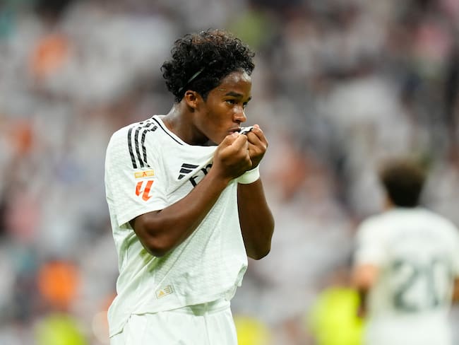 Endrick anotó su primer gol con el Real Madrid. (Photo by Jose Breton/Pics Action/NurPhoto via Getty Images)