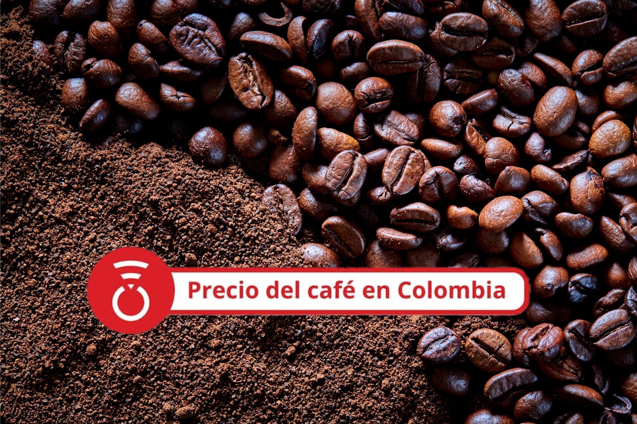 Vista cenital de granos de café tostados y café molido. Foto Getty Images