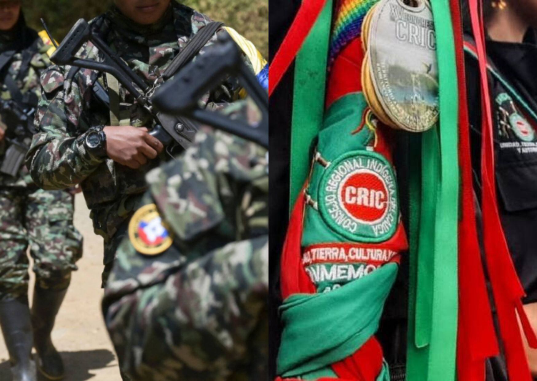 Grupos armados y la CRIC. Imágenes de referencia. Cortesía.
