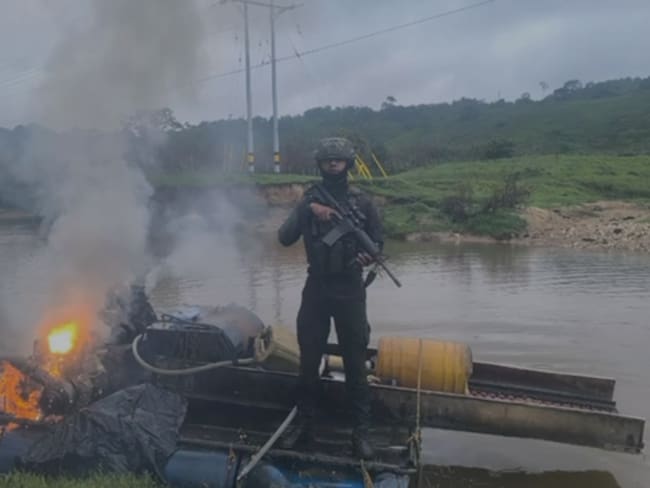 Operativos contra la minería ilegal en el nordeste antioqueño. Foto: Policía.