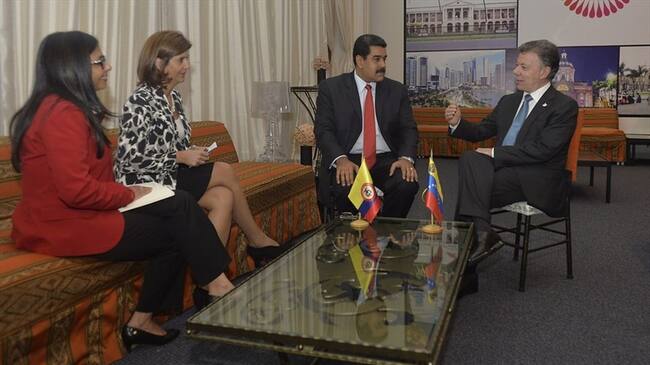 Presidente de Colombia y Venezuela. Foto: Colprensa
