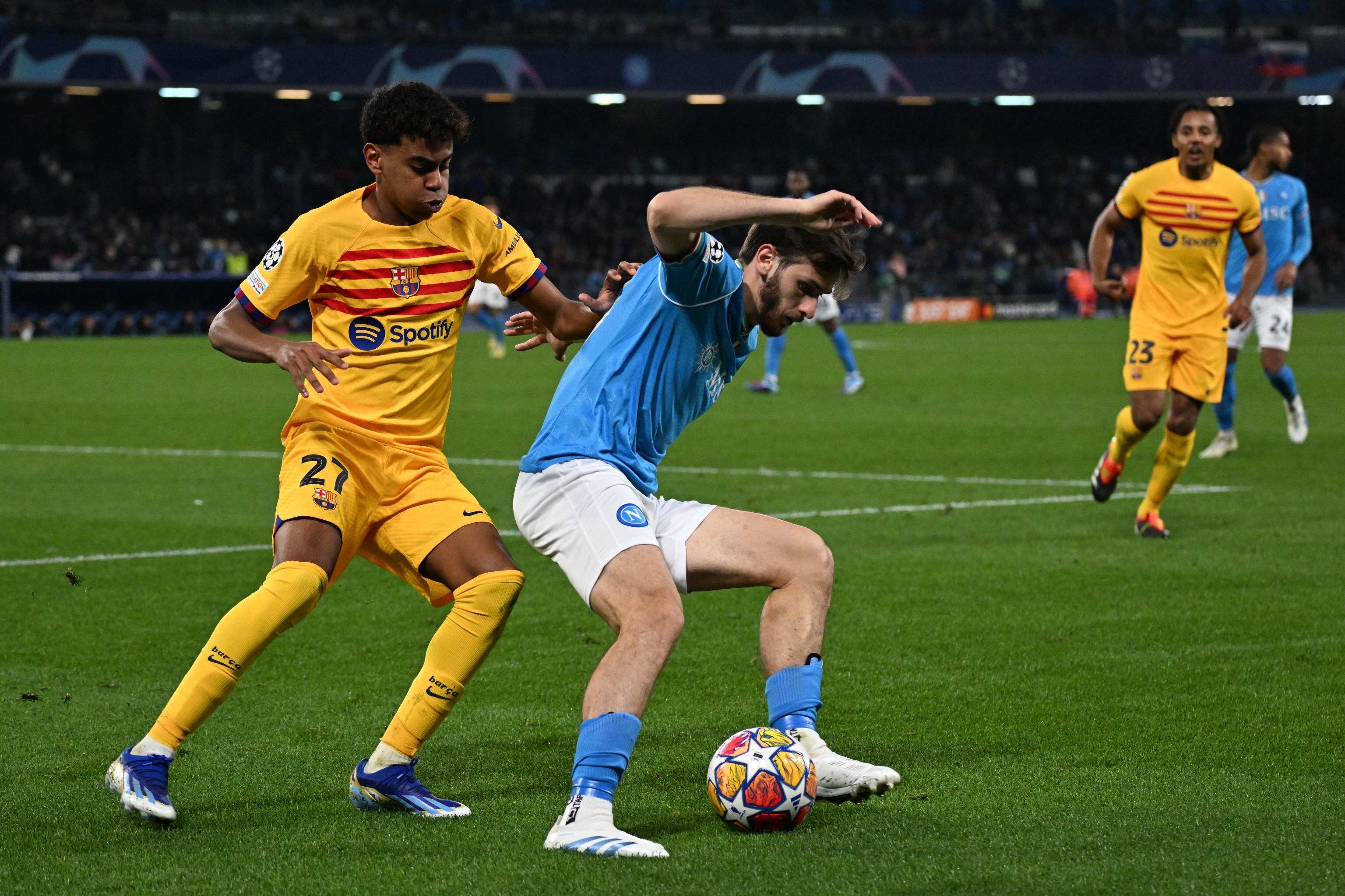 Duelo de Champions entre Napoli y Barcelona. (Liga de Campeones, Italia, Nápoles) EFE/EPA/CIRO FUSCO