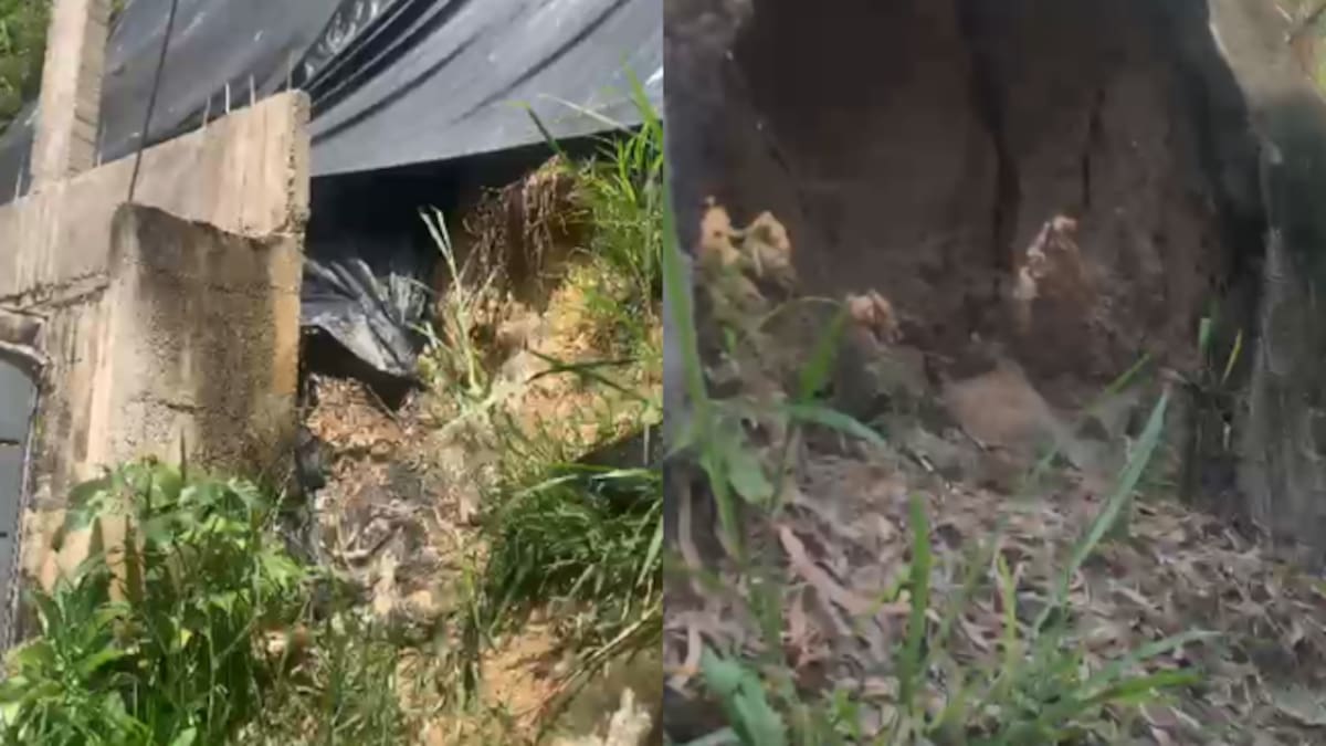 Comunidad denuncia que muro de contención fue dejado abandonado y sin terminar en Girón, Santander