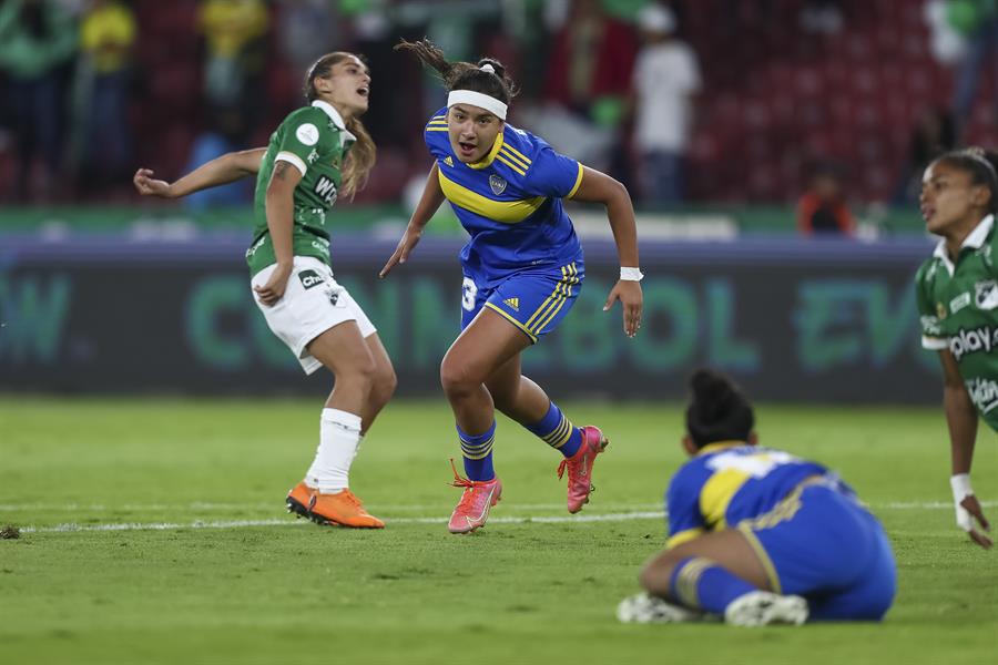 Celebración del gol de Boca Juniors ante Deportivo Cali en la Libertadores Femenina / Foto: EFE