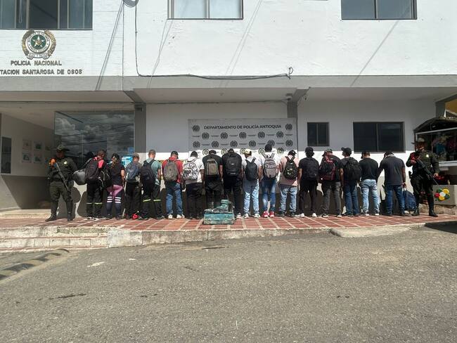 Capturados por la explotación ilícita de oro- foto policía Antioquia