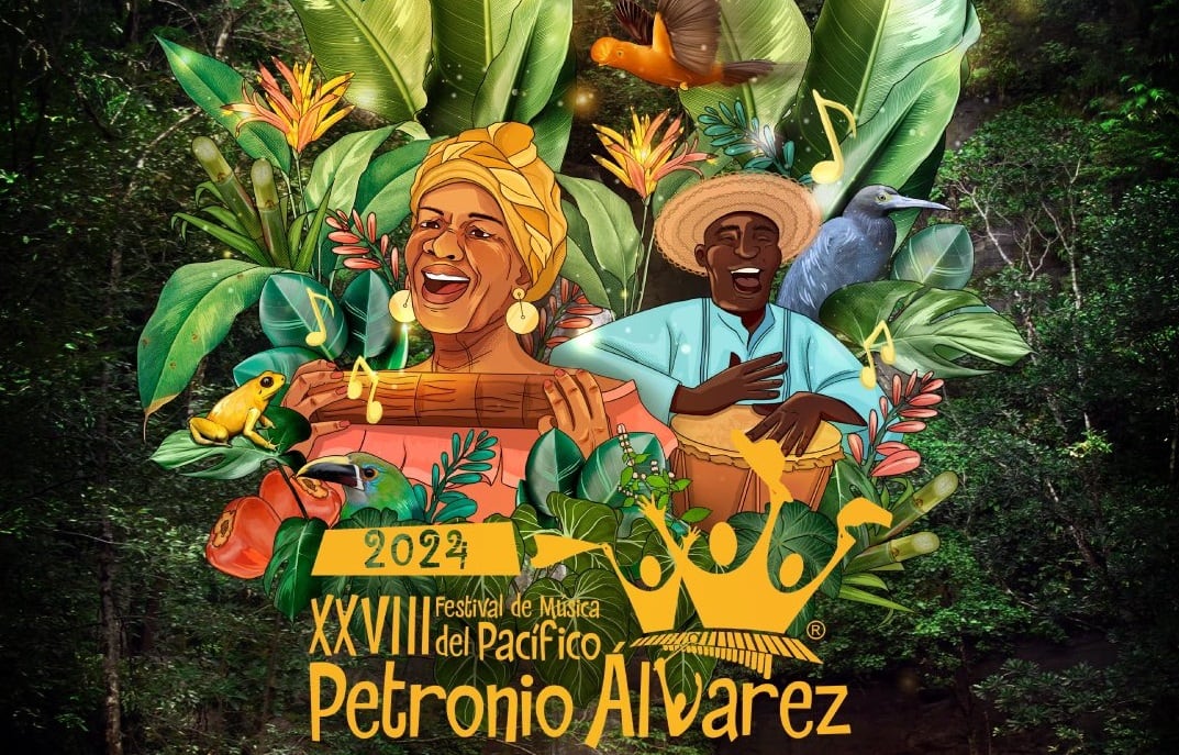 Una imagen que representa la biodiversidad, la cultura y el territorio que nos inspira, nuestro Pacífico colombiano, con la ancestralidad de sus sabedoras y sabedores.