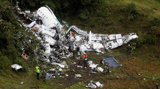 Avión accidentado de Lamia. Foto: Associated Press - AP