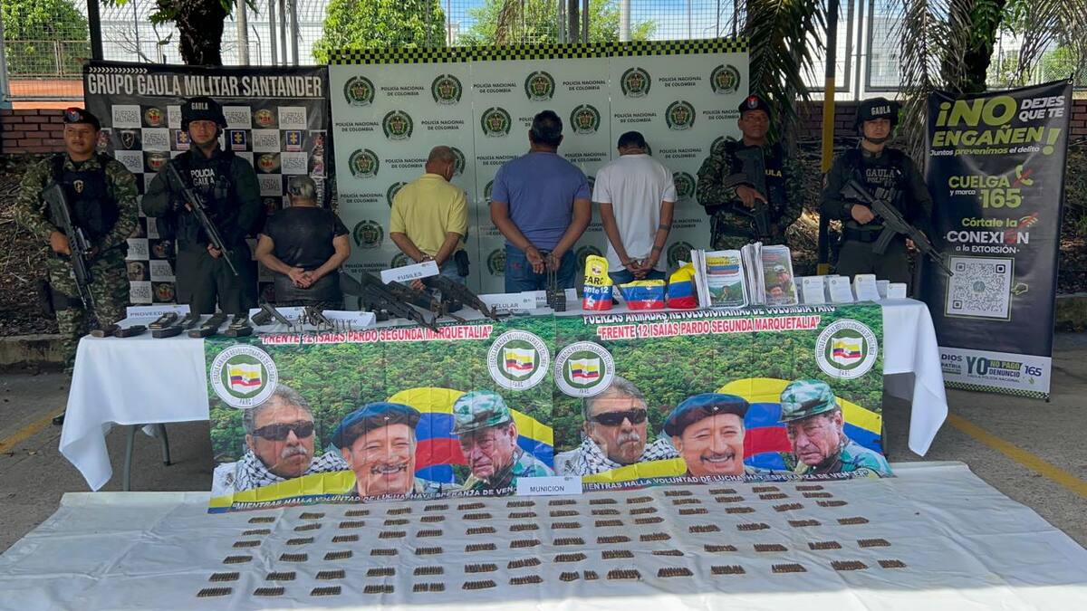 Incautan importante arsenal de disidencias de las Farc en el Magdalena Medio
