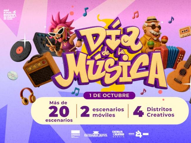 El miércoles 1 de octubre Bogotá se llenará de sonidos y ritmos para conmemorar el Día de la Música