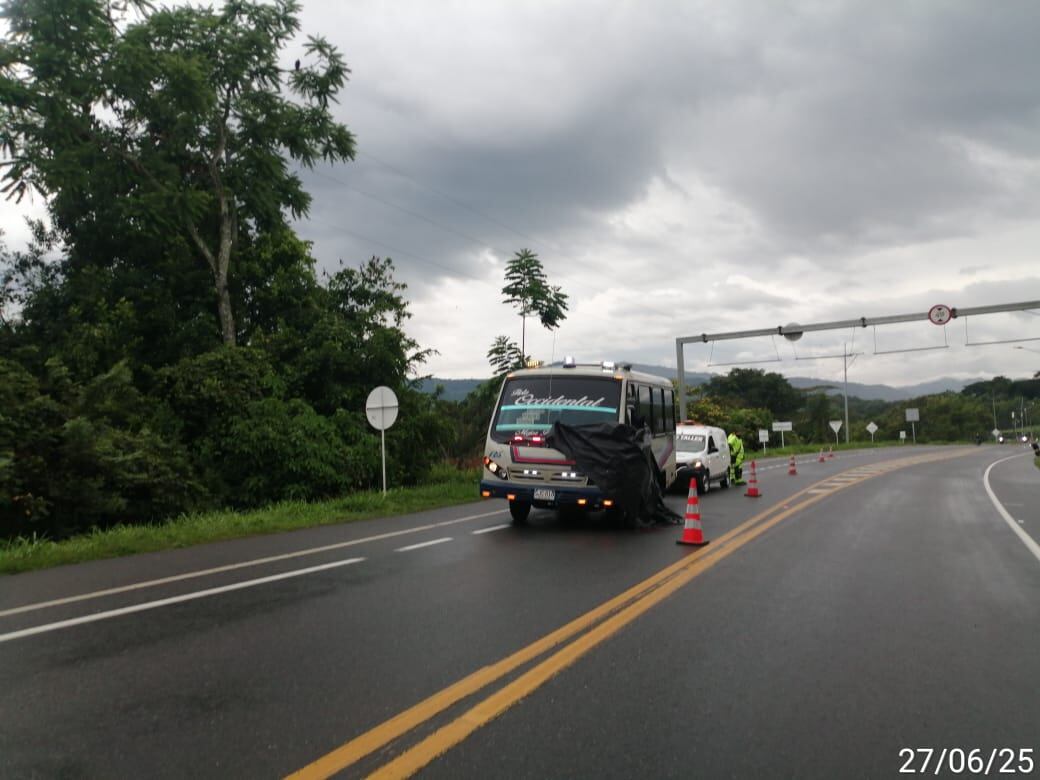 Troncal de occidente, entre Caldas y Risaralda, donde asesinaron al conductor de una buseta intermunicipal. Foto suministrada.