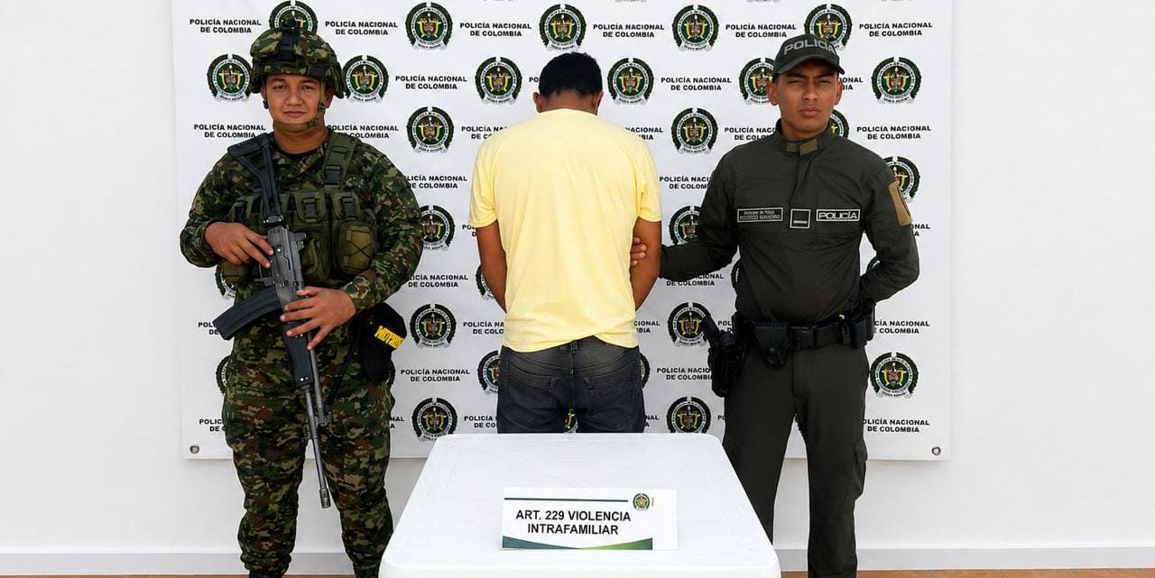 Moisés Felipe Mejía Pérez, capturado por violencia intrafamiliar. // Policía de Bolívar