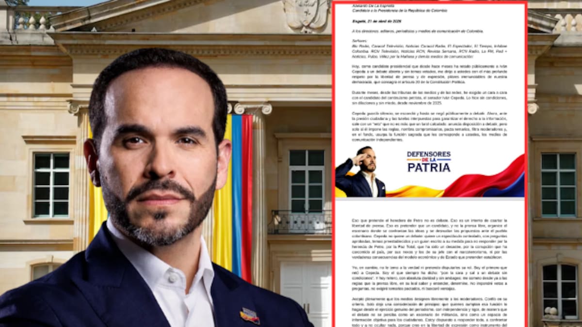 Abelardo De La Espriella pide a medios fijar reglas del debate: “no dejen que Cepeda los desplace”