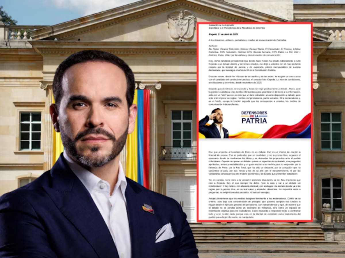 Abelardo De La Espriella pide a medios fijar reglas del debate: “no dejen que Cepeda los desplace”