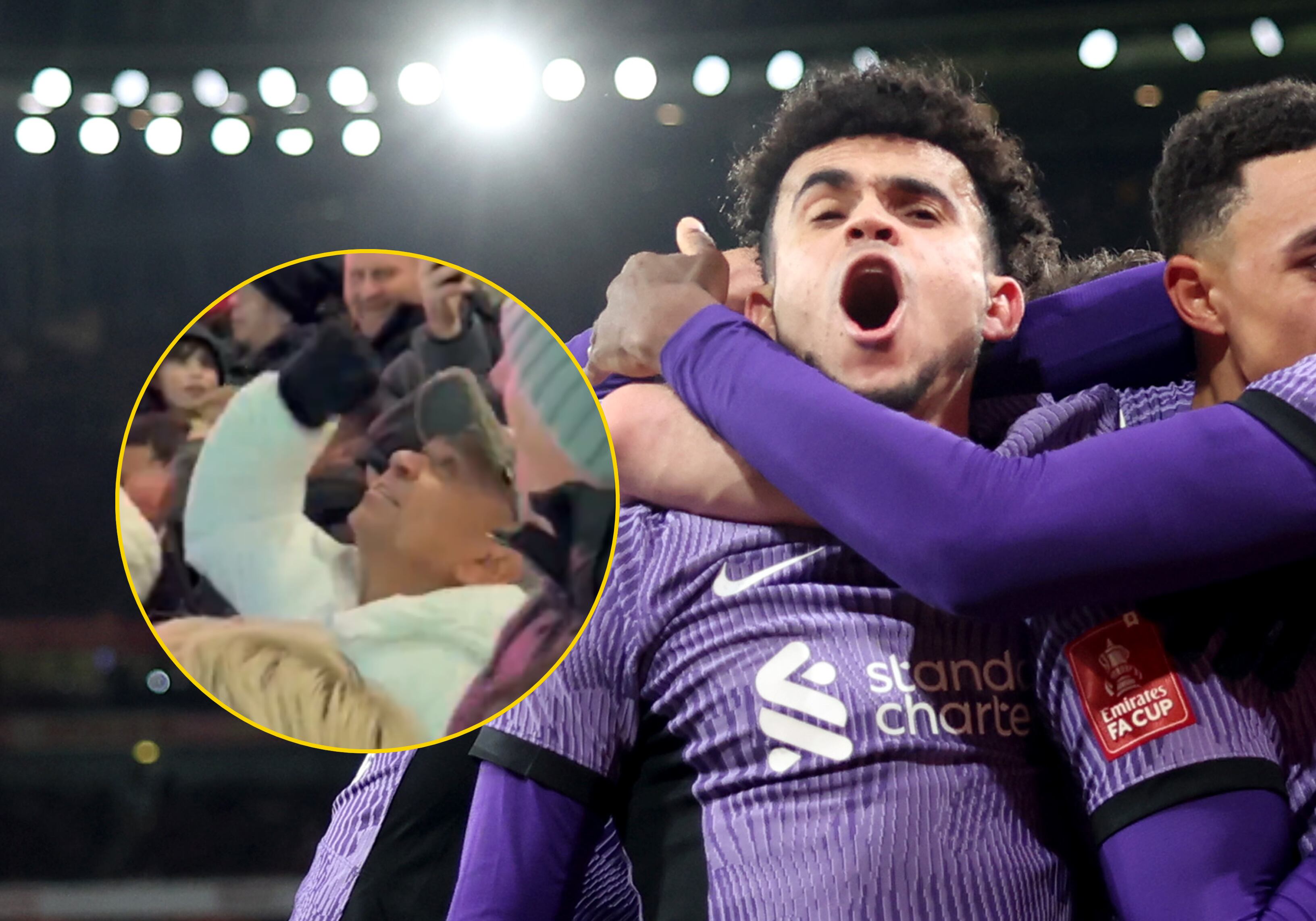 Luis Díaz y el 'Mane' Díaz (en cículo) | Foto: GettyImages y Redes Sociales