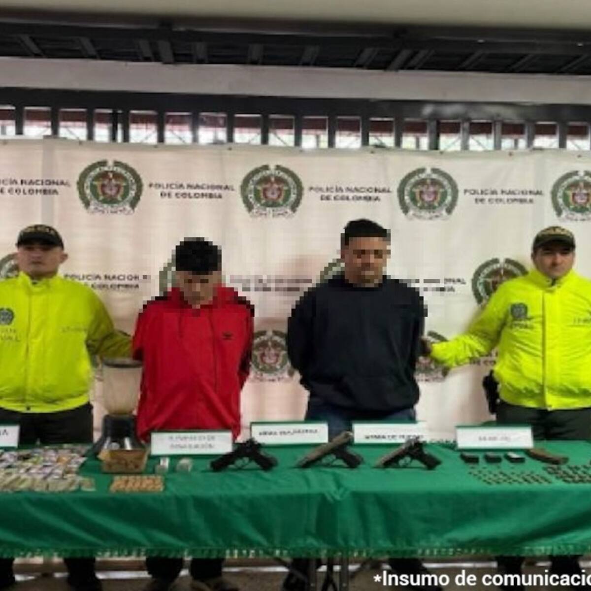Capturados en flagrancia alias ‘Nico’ y alias ‘Pavas’