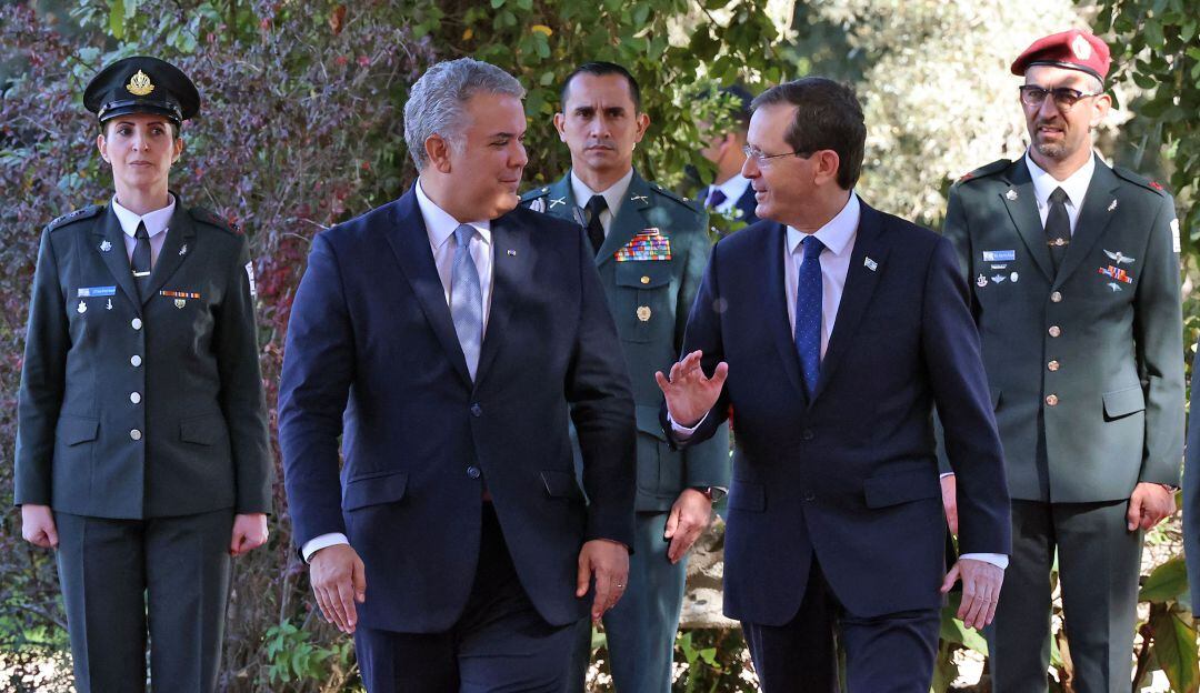 El presidente de Israel, Isaac Herzog junto al presidente de Colombia, Iván Duque 