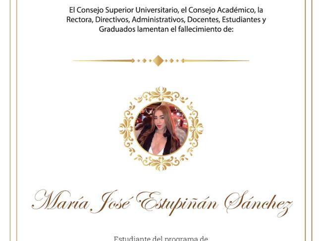 Universidad se solidariza con joven asesinada. / Foto: Cortesía UFPS.