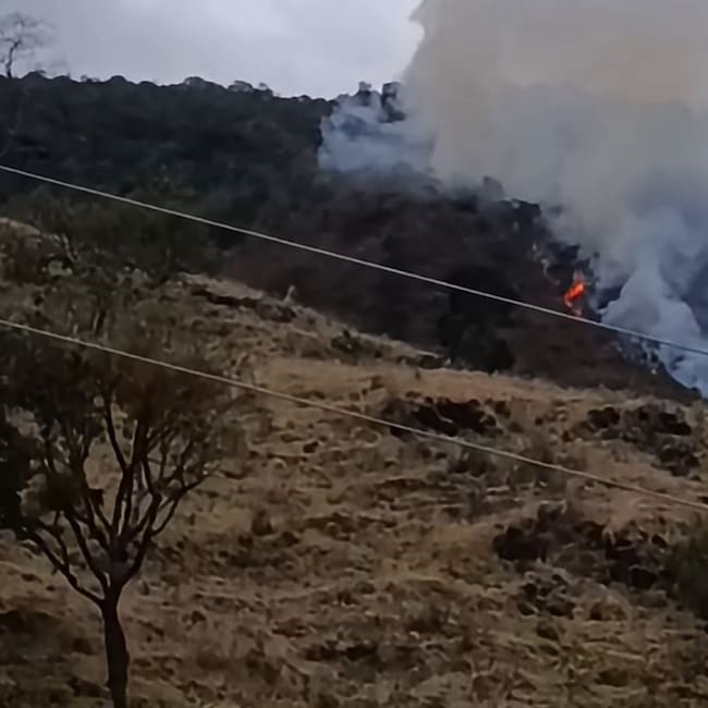 Incendio forestal en Buga, Valle, completa seis días activo y sigue sin poder ser controlado