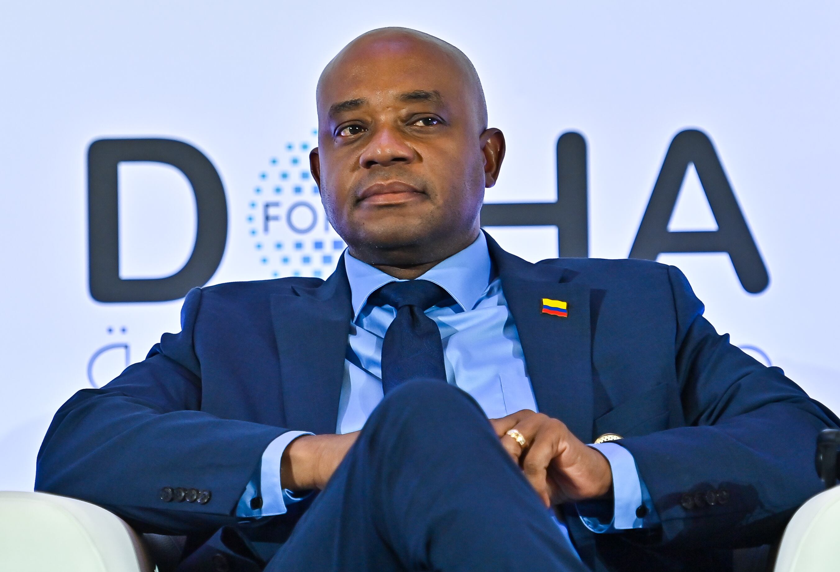 Luis Gilberto Murillo Urrutia, Foreign Minister of Colombia, takes part in a panel discussion during the Doha Forum 2024 at Sheraton Grand Doha Resort & Convention Hotel ahead of the 22nd edition of the Doha Forum in Doha, Qatar, on December 7, 2024. (Photo by Noushad Thekkayil/NurPhoto via Getty Images)