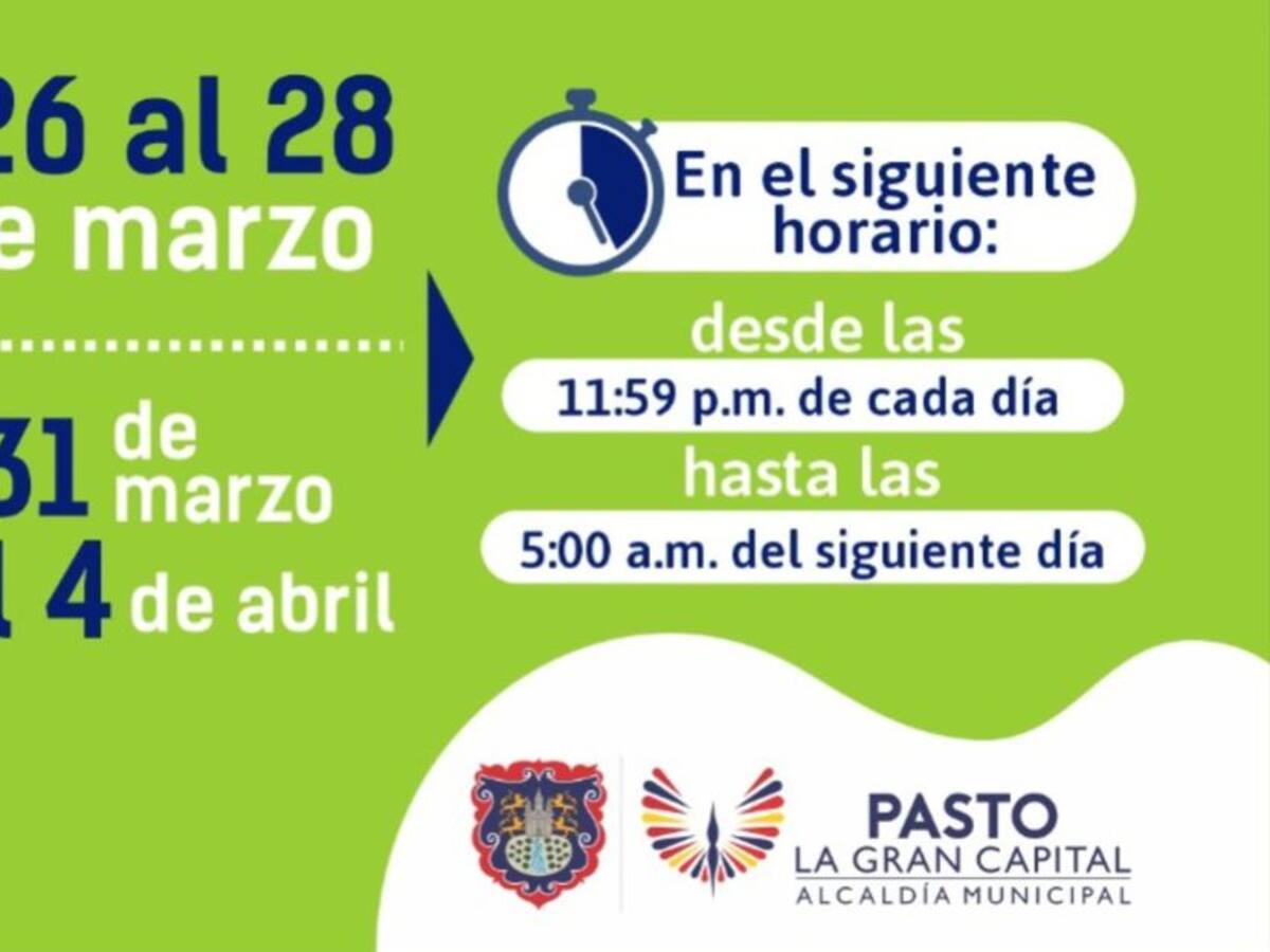 Toque de queda desde hoy en Pasto