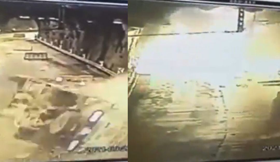 Camión se volcó y explotó en la vía al Llano