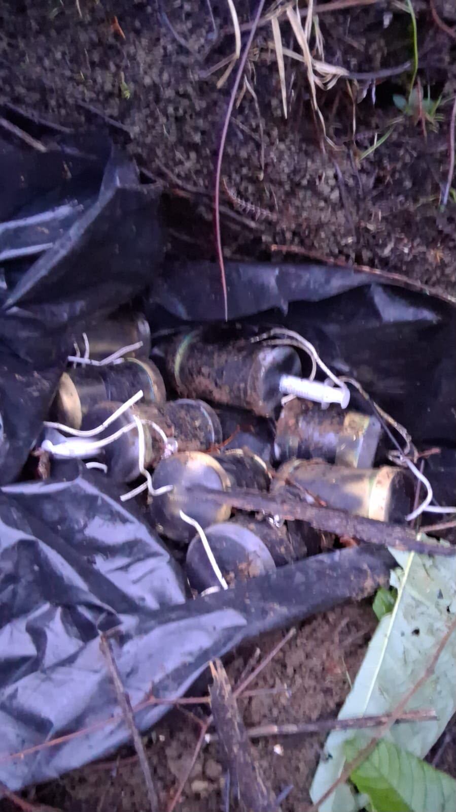 Explosivos desactivados en Nariño. Foto: Fuerza de Tarea Hercules