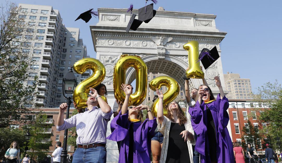 Celebración de una graduación en Nueva York