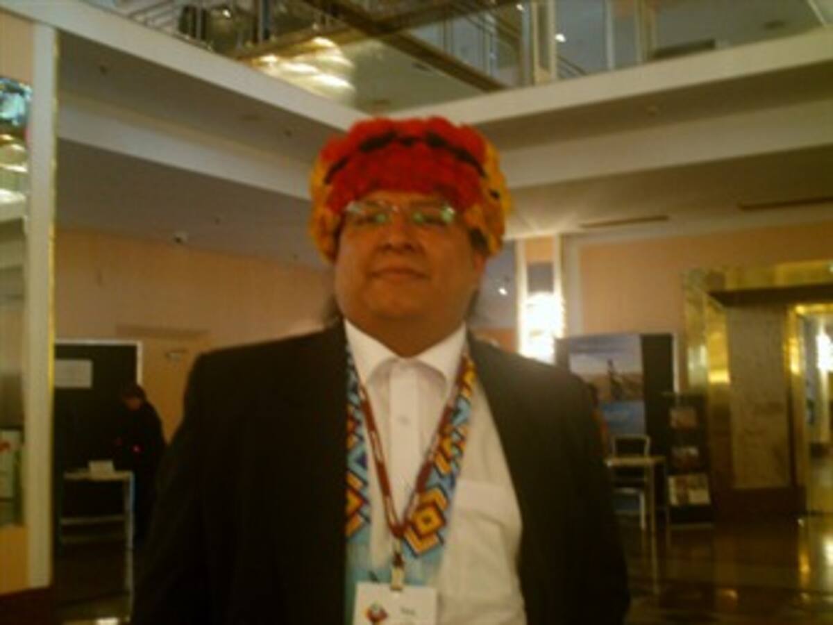 Juan Carlos Intiash, miembro e la tribu Shuar del Ecuador, habló sobre el papel de esa comunidad indígena en la Conferencia de Naciones Unidas de Cambio Climático