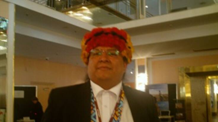 Juan Carlos Intiash, miembro e la tribu Shuar del Ecuador, habló sobre el papel de esa comunidad indígena en la Conferencia de Naciones Unidas de Cambio Climático