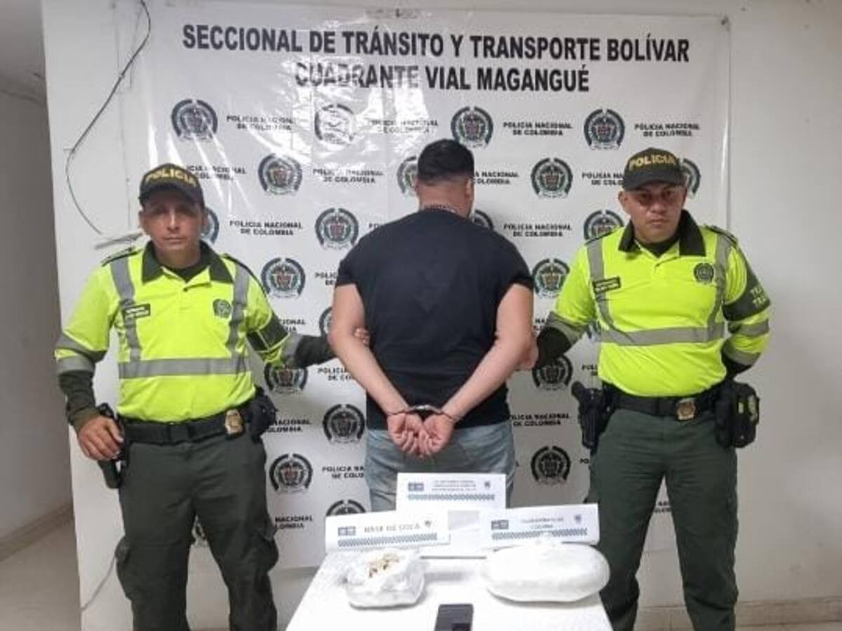 Cayó hombre que iba para Magangué con cinco kilos de cocaína en un bus de servicio público