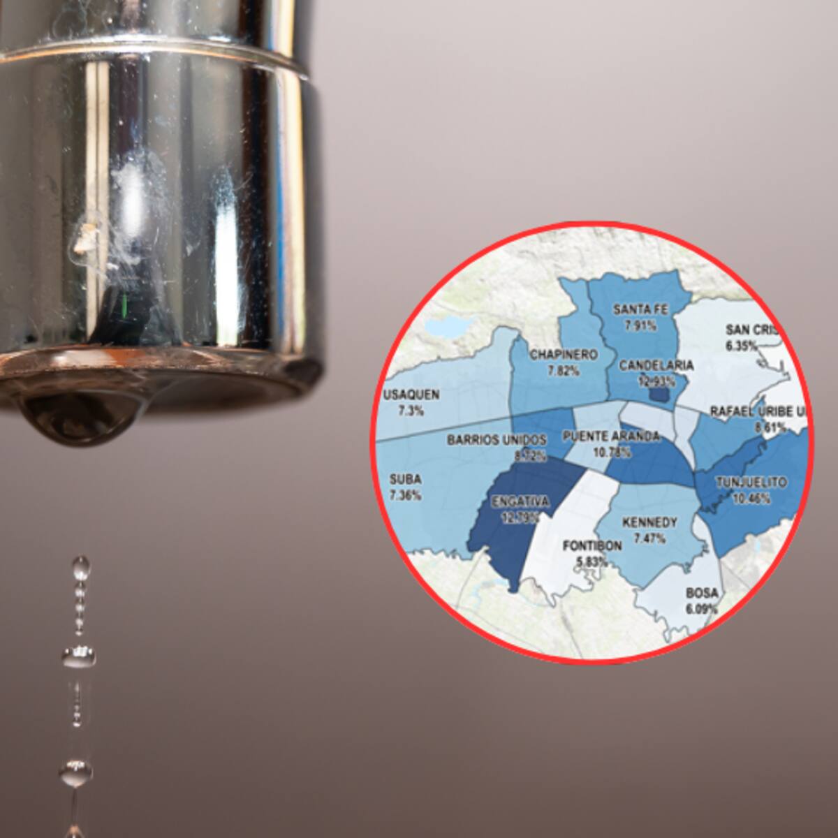 Las 3 localidades que menos ahorraron agua en 2024: quedan al occidente y sur de Bogotá