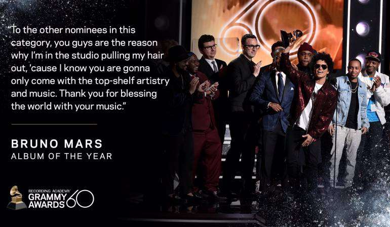 Bruno Mars el ganador de la noche