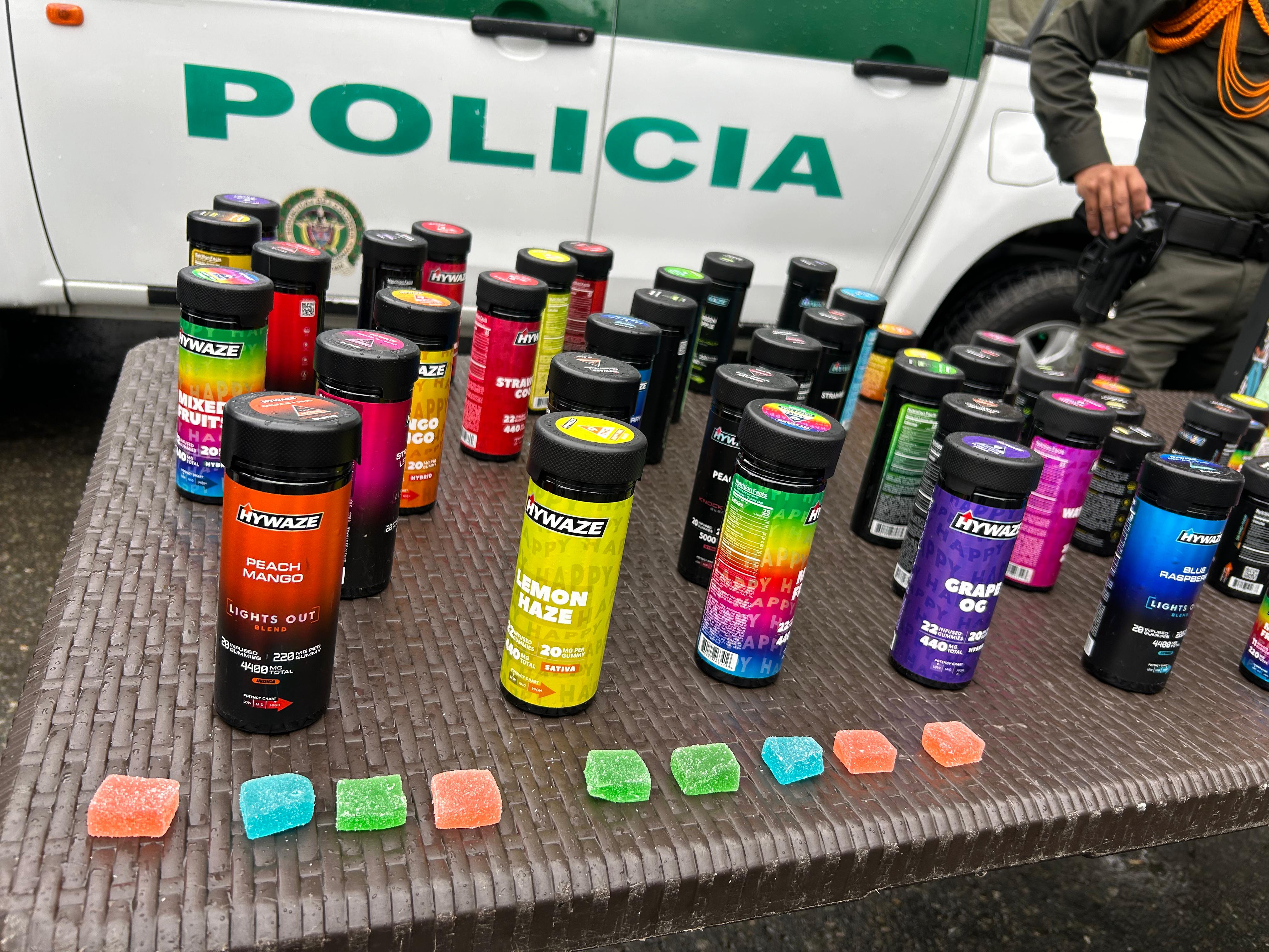 Incautación de más de mil gomitas de marihuana en Medellín. Foto: cortesía