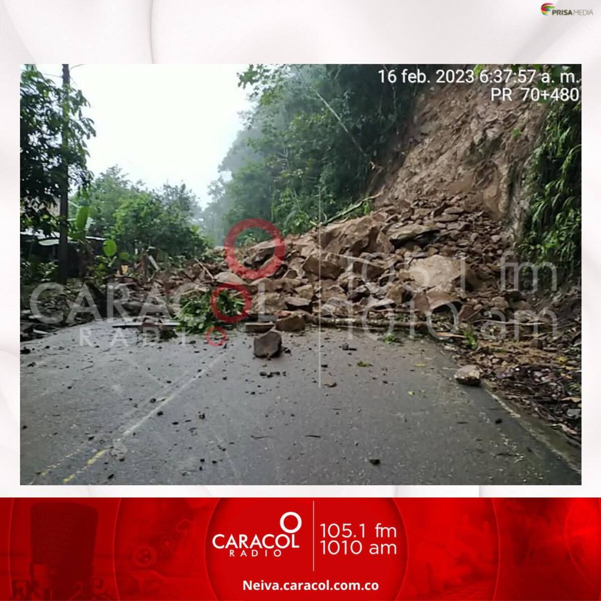 Fuertes lluvias ocasionan Cierre total de la vía Florencia – Suaza