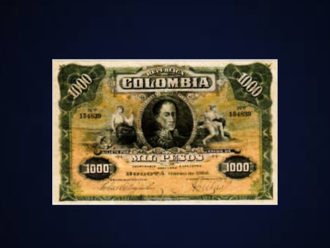 Billete de 1000 pesos de 1908 (Foto: Suministrada).