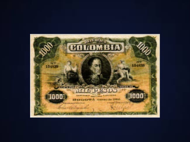 Billete de 1000 pesos de 1908 (Foto: Suministrada).