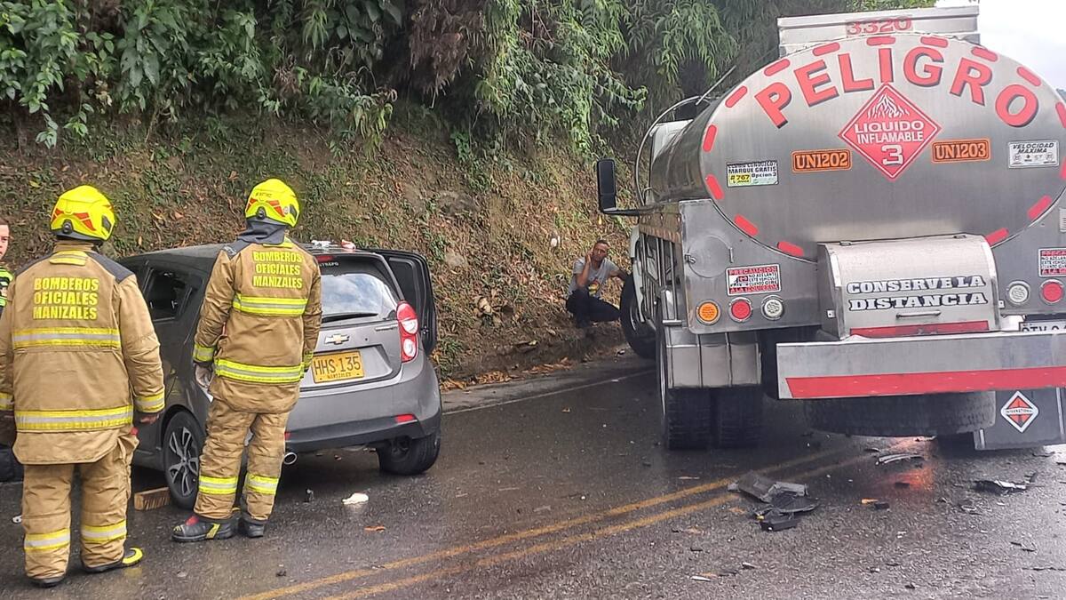 Accidente de tránsito en la vía Manizales - Chinchiná deja a varias personas heridas