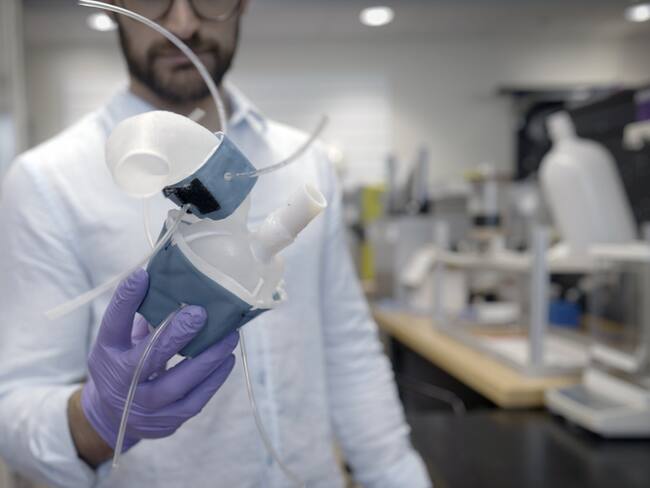 Réplicas de corazones funcionales impresas en 3D por ingenieros del MIT en Estados Unidos. 
(Foto: Melanie Gonick, MIT)