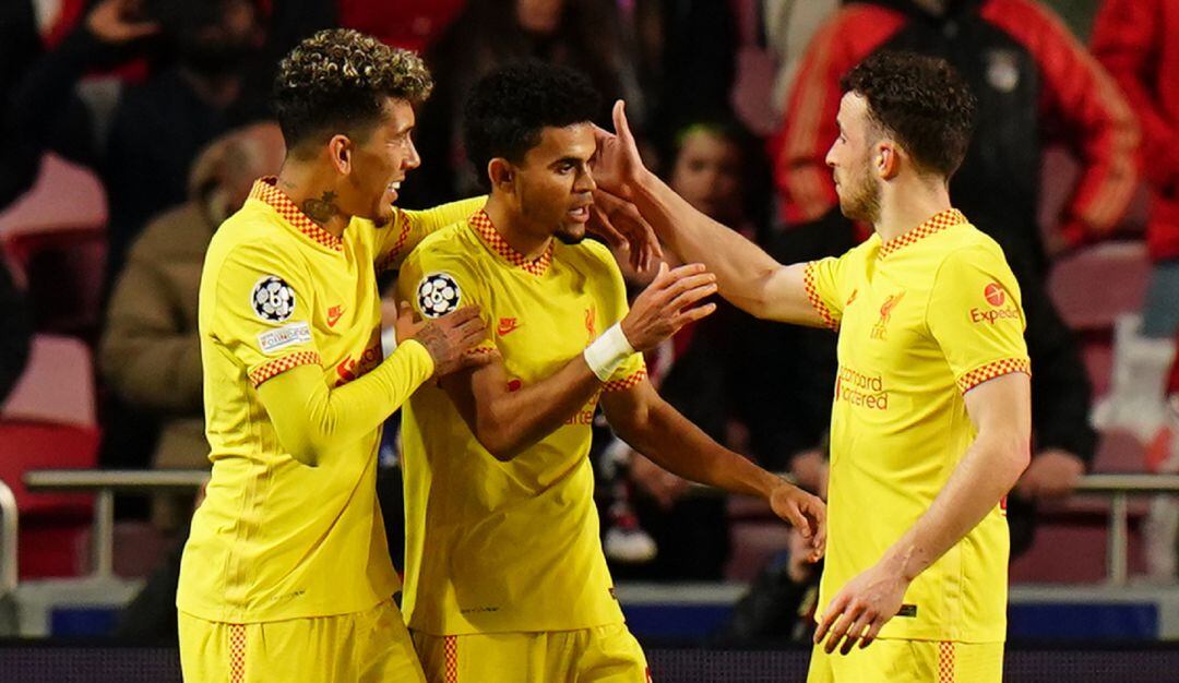 Roberto Firmino, Luis Díaz y Diogo Jota
