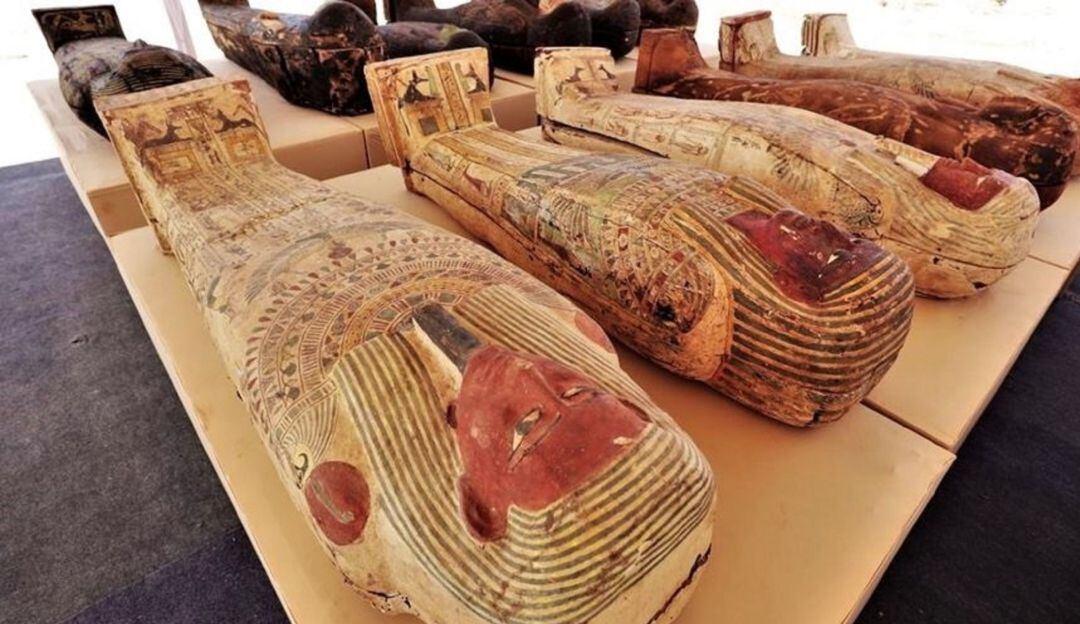 Arqueólogos desenterraron en la necrópolis de Saqqara, Egipto, 250 ataúdes