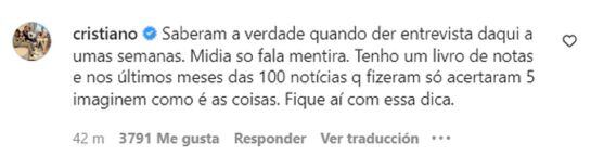 Cristiano responde a los comentarios de la prensa