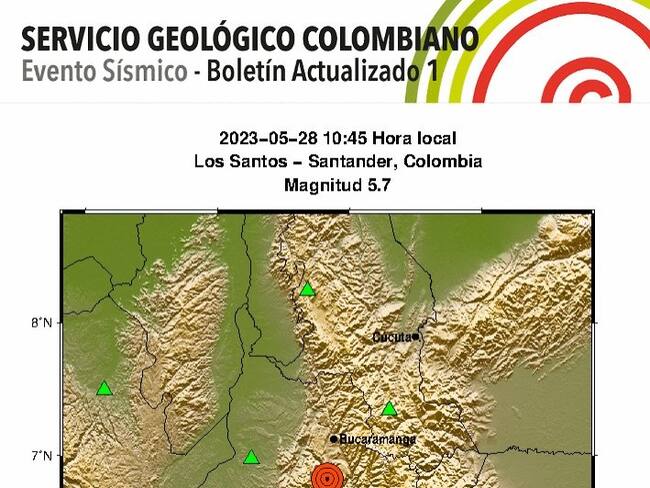 Fuerte temblor tuvo como epicentro el municipio de Los Santos