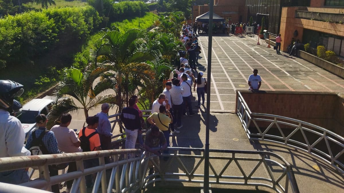 Así están las filas para cambiar la licencia de conducción en Tránsito