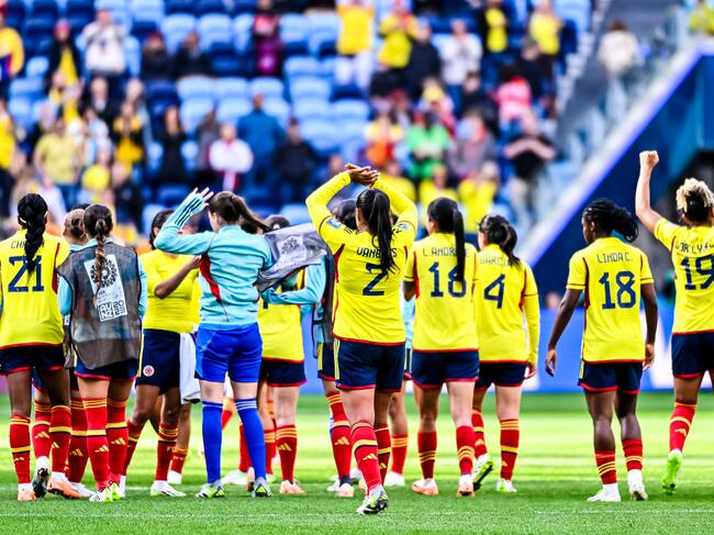 SYDNEY, AUSTRALIA - JULY 25: Colombia players celebrating after winning Korea Republic during the FIFA Women's World Cup Australia & New Zealand 2023 Group H match between Colombia and Korea Republic at Sydney Football Stadium on July 25, 2023 in Sydney, Australia. (Photo by Patricia Pérez Ferraro/Eurasia Sport Images/Getty Images)