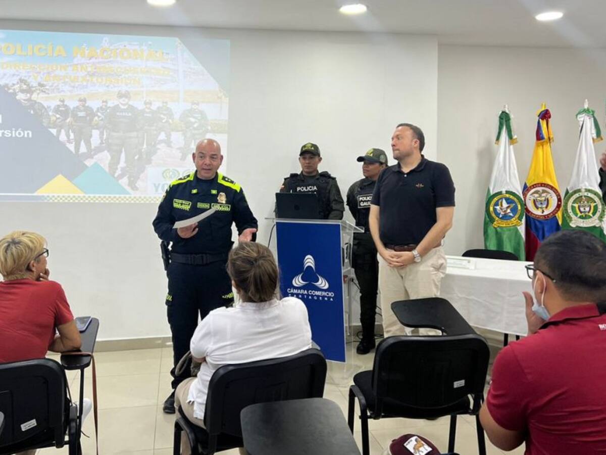 Gaula lideró encuentro antiextorsión en Cartagena con empresarios